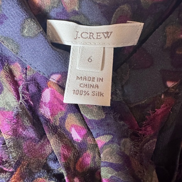 J.Crew Silk Floral Ruffle Blouse Size 6 - Picture 3 of 3